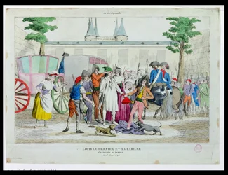 Lodewijk XVI (1754-93) en zijn familie naar de Tempel gebracht, 13 augustus 1792